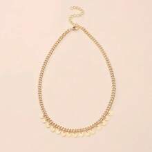 1pc Fashionable Versatile Commute Vintage Delicate Elegant Metal Necklace For Women