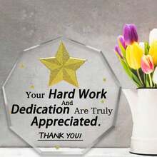 1pc, Polygon Acrylic Plaque, Plaques, Thank You Gifts, Employee Appreciation Gifts, Boss Gifts, Nurse Gifts, Teacher Gifts, Retirement Gifts, Spiritual Gifts For Women, Inspirational Gifts, Funny Office Decor, Desk Decor, Room Decoration, Aesthetic Room Decor - 透明的 - 查看 3