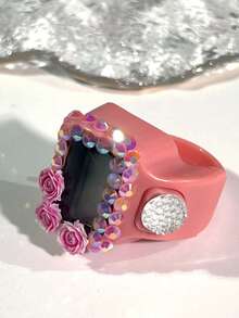 1pc Elegant Flower Ring Tally Counter, Mini Tasbih Ring Counter, Step Tracker, Suitable For Holiday Gatherings As Gift