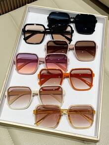 Bộ 7 chiếc kính gọng vuông bằng nhựa PC (Polycarbonate) kiểu dáng Y2K, chống tia UV, phù hợp cho đi biển, du lịch, dự tiệc và sử dụng hàng ngày. - Nhiều màu - Xem 3