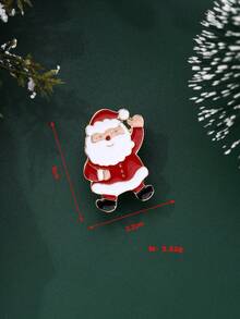 1 件锌合金彩色珐琅圣诞元素形状胸针，适合作为圣诞派对上女士的服装或围巾配饰 - 均碼 - 查看 6