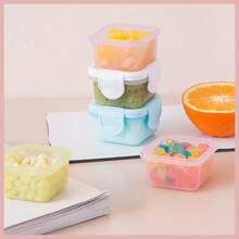 6 Stücke Mini Lebensmittel Aufbewahrungsbehälter Set, Küchen Lunchbox Kühlschrankdose mit Verschluss, kleine Lebensmittelbehälter Plastikdose mit Verschluss, multifunktionale Gewürzbox, Mehrzweck, tragbare Snacks, Obst, Haferflocken, Reise- und Familienorganisation, Küchenutensilien, Schulmaterial, Rückkehr zur Schule, geeignet für Mikrowelle und Gefrierschrank, ideale Wahl für Halloween, Thanksgiving, Weihnachten, Neujahr und Geburtstag