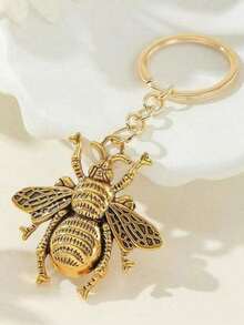1pc Realistic Bee Shaped Keychain, Daily Life Decoration For Phone, Car Keys, Bags, Party Favor Gifts School - 金黃色 - 查看 2