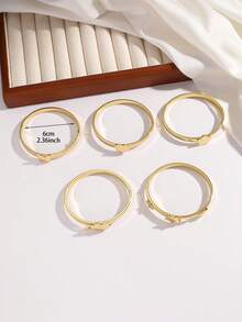 1pc Minimalist Fashion Gold-Tone Copper Bracelet, Heart, Pentagram, Flower, Elephant, Butterfly Designs, Holiday Gift