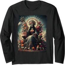 La Santa Muerte Saint Death Long Sve T-Shirt - Đen 2 - Xem 1