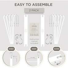 MORALVE Pants Hangers Space Saving -  European Beechwood Scarf And Jean Hangers - Closet Organizer And Space Saver Pant Rack, Leggings Hanger, And Scarf Holder With 360° Swivel Hook(2 Pack White) - Type8 - 查看 7