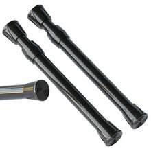 2pcs Modern Adjustable Tension Curtain Rods - Heavy Duty Expandable Rod, No Drill Tension Rod, Suitable For Shower, Closet, Window, Towel Rack - Steel And Plastic Home Decor Christmas Decor - Black - View 12