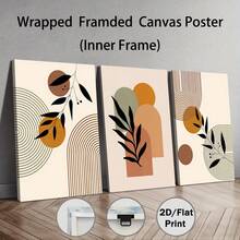 Bộ 3 tranh treo tường nghệ thuật Bohemian tối giản Art Deco, khung tùy chọn, họa tiết lá trừu tượng hình học, áp phích định hướng chân dung trong nhà để trang trí phòng khách, trang trí phòng ngủ, trang trí văn phòng tại nhà, tranh treo tường có khung - Nhiều màu - Xem 18