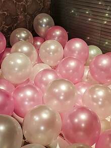 30pcs/Set Transparent Pearl Pink & White Latex Balloons, Suitable For Birthday, Wedding, Graduation, Back To School Party Decoration