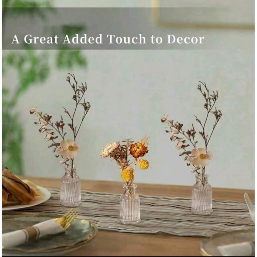 1 pieza Jarrón de vidrio retro a rayas, jarrón de flores de vidrio transparente simple con decoración de capullos de flores para el Día de la Madre, decoración de escritorio para el hogar, jarrón de arreglo floral, adorno para el cuidado de las flores, regalo para mi madre, decoración del hogar, decoración de la habitación