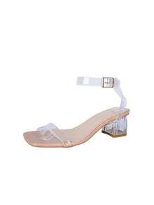 2025年夏季新款少女高跟凉鞋，适合户外穿着，舞台表演，时尚百搭 - 杏色 - 查看 10