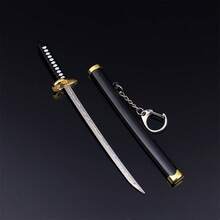 1pc Realistic Japanese Samurai Sword Keychain, Anime Sword Sheath Weapon Model Keyring, Unisex Backpack, Luggage, Car And Wallet Key Chain Decoration