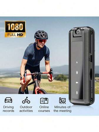 Ultra-HD 1080P Sports Mini Camera Sleek Lightweight Outdoor Adventure Companion With Advanced Night Vision Multi-Functional Portable Digital Video Recorder Compact BodyCam For And Action Enthusiasts Featuring A Versatile 180° Rotating Lens For Unparalleled Bike And Helmet Mounting Flexibility