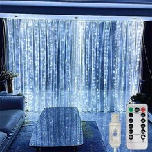 USB Powered LED Curtain Lights, Remote Control Fairy Lights 8 Modes - Suitable For Christmas, Halloween, Valentine's Day, Wedding, Holiday Party, Indoor & Outdoor, Atmosphere Decoration Lights - USB Curtain Light - View 18