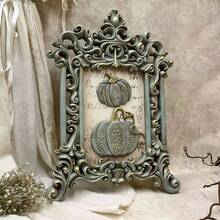 1 pieza Molde de silicona elegante de calabaza y hoja verde para Halloween, herramienta para decorar pasteles de fondant, molde de silicona, molde para caramelos, magdalenas y chocolate, accesorios de cocina, herramienta de repostería - Gris Claro - Ver 4