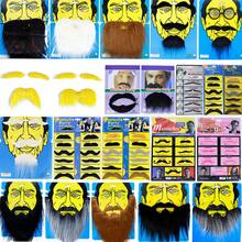 Christmas Realistic Self-Adhesive Fake Beard And Eyebrows, Role Play And Holiday Party Beard Decorations, Photo Props, Funny Beard Costume - Funny Gentleman With Yellow Beard - View 4