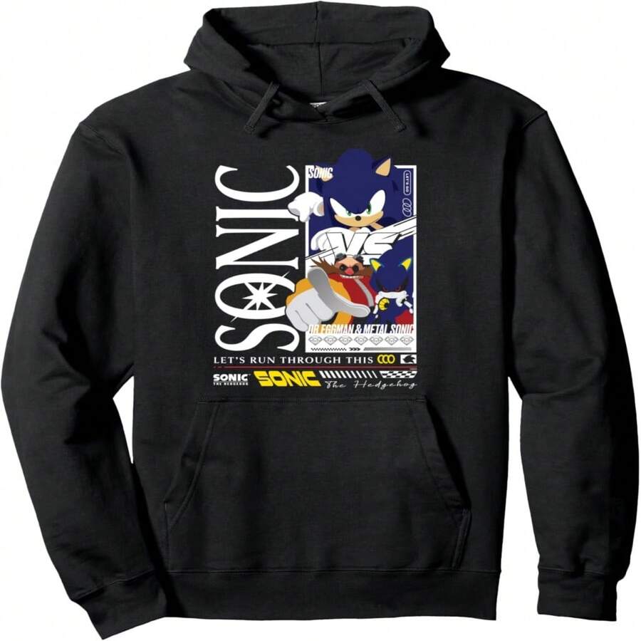 Sudadera con capucha con estampado de póster de metal Vs Dr Egn - Negro 30 - Ver 1