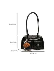 Retro Underarm Bag Women 2025 New High-Quality Tote Shoulder Bag Small Niche Large Capacity Handbag For Commuting, Fashionable And Versatile For Daily Use, Shopping, Dating, Travel, With Bear Pendant