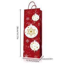4 piezas Bolsas de regalo de vino navideñas, Serie roja, Juego de calcetines de regalo, Adornos de árbol de Navidad, Caja de regalo de fiesta, Adecuado para regalos de celebración de vacaciones navideñas