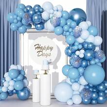 Set de Globos para Decoración de Fiestas Kit de Globos con pegatinas de mariposa, Decoración de Globos al Aire Libre para Bodas,Fiestas de Cumpleaños,Baby Shower,Aniversario Para Mujeres, Niñas, decoración dulce y elegante para eventos al aire libre o en salón - Azul claro - Ver 13