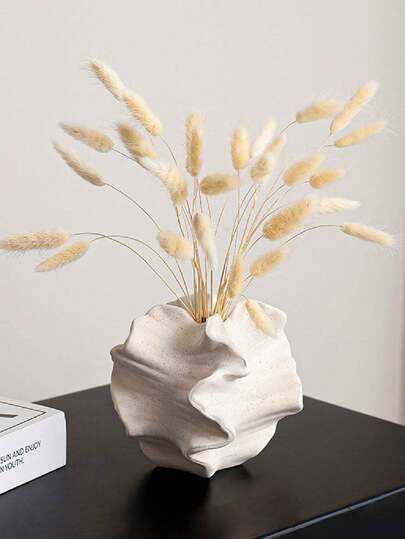 1pc Creative Abstract Vase Home Wit Flower Shaped Reed Vase, Minimalist Sc inavian Boho Moderne Farmho Living Room, Kitchen, Bedroom, Dining Table, Office (Small Size May Be Too Small, Please Choose The Larger If You Mind) Room Glass view 6