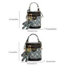 2025 Nuova Borsa a Secchiello per Donne, Borsa a Mano Rotonda alla Moda, Borsa a Spalla di Alta Gamma, Stampa 520 Retro Versatile Disponibile in Grandi e Piccole Dimensioni, Regalo per la Fidanzata