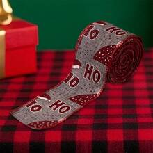 Christmas Ribbons Colorful Letter/Snowman Christmas Wide Ribbons - 灰色 - 查看 2