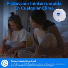 BOJOOM 2pcs Alarma de Detector de Monóxido de Carbono, Alarma de Detector de CO con Pantalla LED y Batería, Bajo Consumo,Largos Periodos Uso,Luminosa y Sonora Simultáneas - WJCO101 - Ver 6