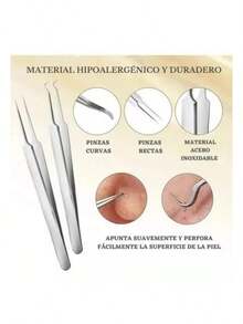 Kit Profesional de 8 Piezas para la Eliminación de Puntos Negros y Acné, Eliminador de Puntos y Granos, Herramienta de Limpieza de Acné de Acero Inoxidable de Doble Extremo, con Caja Portátil - 8 - Ver 4