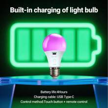 2 Sets Wireless Wall Lamps With 2 USB Rechargeable RGB Smart LED Bulbs - Support 2700-6500K Color Temperature Remote Control Adjustment, Dimmable Brightness And Color Temperature, Perfect For Living Room, Bedroom, Wall And Corridor Decor (Gold) - Various - View 3