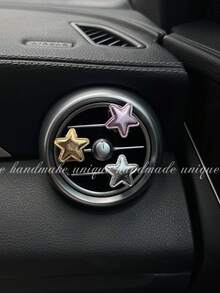Nuevo clip decorativo para rejilla de ventilación del coche con estrella brillante, decoración de ambiente simple (sin fragancia incluida)