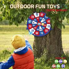 一套29英寸儿童大型飞镖靶，含8支粘性飞镖，室内/室外运动趣味派对游戏玩具，适合3-12岁男孩女孩生日礼物 - 彩色 - 查看 10