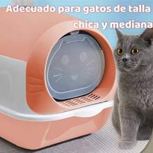 Caja de para Gatos con Capucha, Arenero para Gato Cerrado con Pala, Orinal Inodoro Gatito, Planta de Fcil de Limpiar, a Prueba de Olores, Antisalpicaduras, para Gatitos Rosa - Rosa - Ver 9