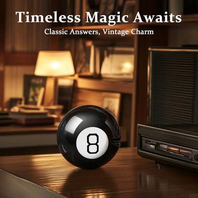 复古八号球占卜器，答案随风飘扬，神秘黑球新奇玩具，趣味礼物，翻转即可获得答案