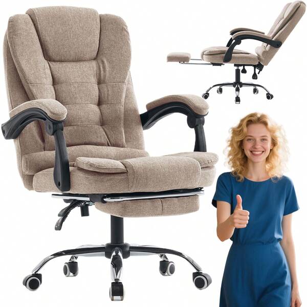 Cadeira de escritório - Cadeira ergonômica, cadeira de computador com apoio para os pés extensível, cadeira de escritório e para jogos com almofadas e apoios de braços ajustáveis, perfeitamente adequada para uso diário em escritórios e ambientes de e-sports.