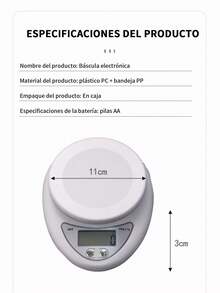 4 piezas Báscula de cocina electrónica portátil con función de tara, capacidad de 5 kg/11 libras, 3 unidades de medición (g/oz/libras), base antideslizante, alimentada por batería (incluso AAA) - Diseño compacto para uso doméstico y restaurante, plástico apto para alimentos, básculas de cocina para alimentos, pesaje de restaurantes, modernos utensilios de cocina, cuerpo de plástico duradero. - 4 piezas - Ver 10
