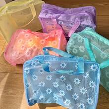 5-teiliges Reise-Kulturtasche-Set - Blumenmuster & durchsichtige PVC-Kosmetiktaschen mit wasserabweisenden Reißverschluss - Mehrkammer-Organizer für Flaschen, Kosmetika & Bürobedarf - TSA-konforme Flughafen-Essentials, Gym-Duschkorb, Muss-haben für College-Wohnheim, Kreuzfahrt-Urlaubspackung, minimalistischer Vanity-Organizer