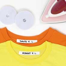 Cinta Blanca para Etiquetas de Tela, Ideal para Ropa Infantil, Escolar y Residencias, Termoadhesivas y Resistentes al Lavado, 3 Metros x 1 cm - Material: Algodón, Color: Blanco - negro - Ver 2