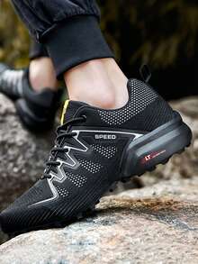New Slip-On Hiking Shoes, Durable Outdoor Sports Sneakers - Black - View 2