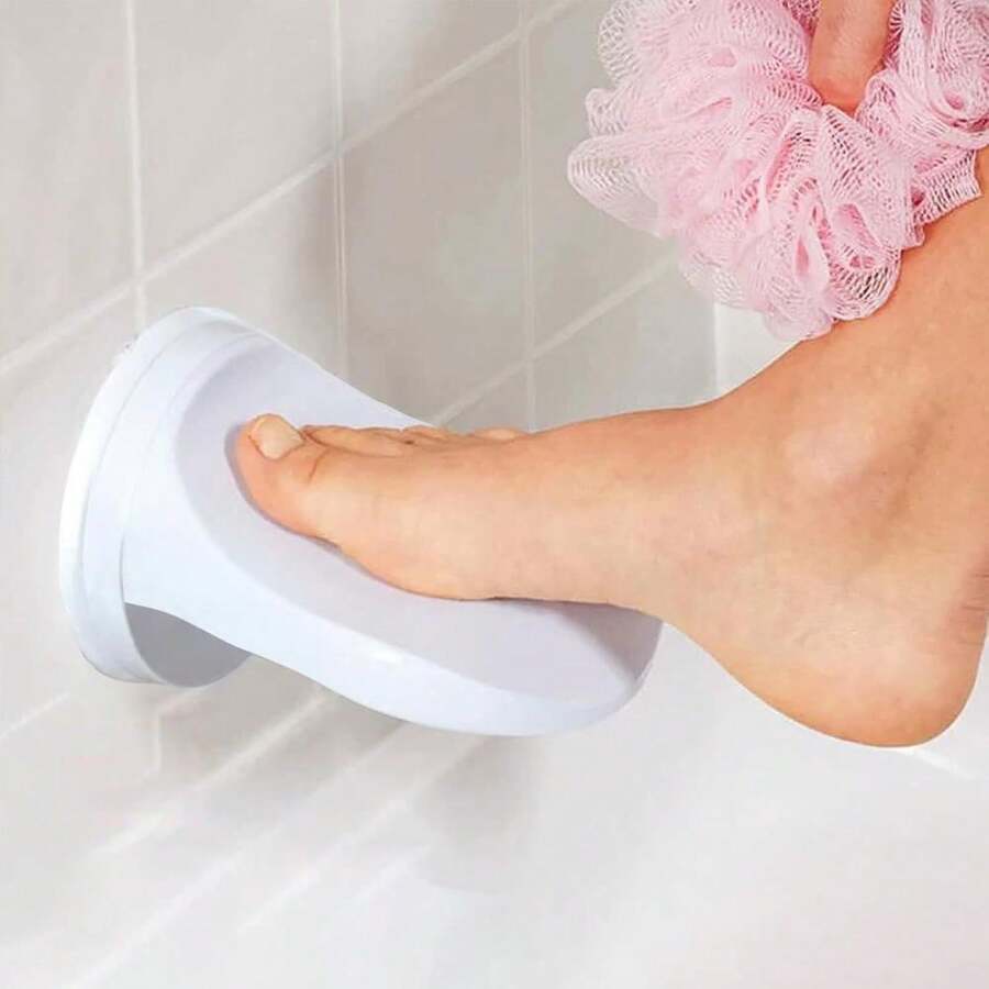 Andiker Shower Foot Rest, Bathroom Pedal With Suction Cup Shower Shaving Legs Aid, No Drilling For Home Hotel Bathroom Toilet Use (White) - 白色 - 查看 1