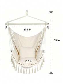 1pc Outdoor Camping Fringe Hammock Chair, Fabric Size 100*130cm, Portable & Movable Swing Suitable For Yard, Beach, Hiking, Available In Multiple Sizes - An Ideal Gift For Friends And Family, Spring/Summer
