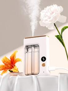 白色自动精油香薰机 - 7 种工作模式，USB 充电，家用及办公用电动空气净化器，可壁挂或桌面使用，适用于浴室、卧室、客厅、酒店、派对装饰及礼品（可选配 1/2/3 瓶精油 + 香薰机套装） - 白色 - 查看 7