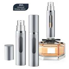 1pc Redesigned Perfume Spray Bottle, Portable Perfume Refillable Atomizer, Bottom Fill Mini Spray Travel Perfume Bottle, Pump Fills Directly From The Bottom Without Removing The Cap, 100% Pure Glass Inner Bottle, With A Visible Window So You Can Easily Know How Much Perfume Is Left, Available In 5ml / 8ml /10ml