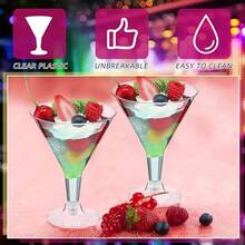 24 Pcs 5 Oz Plastic Martini Glasses Disposable Clear Cocktail Dessert Parfait Glasses Unbreakable Mini Martini Cups For Wedding Party Bowl Wine Ice Cream (Stemless), Christmas Party Supplies, Family Dinner - 12 - 查看 6