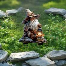 حديقة بأسلوب بوهيمي مع فانوس - ديكور جنية بلاستيكي للزينة الخارجية، سهل التركيب، مناسب لعيد الميلاد وعيد الشكر، لا يحتاج إلى طاقة أو بطارية، هدية مثالية للنباتات المزروعة في أصص والحدائق