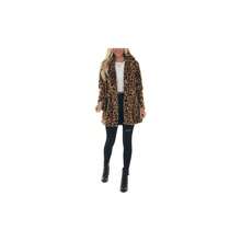 Women's Faux Fur Jackets Autumn Winter Leopard Coats Loose Fur Coat with Pockets - inicial - Ver 2