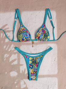 Women's Bikini Beach Wear Larger Women's Beach Swimsuits Holiday, Beach, Party, Sophisticated, Pool,LARA VIVA - Màu xanh Ô liu - Xem 2