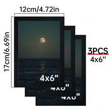 1/3 件相框，用于墙壁和桌面展示的相框，用于桌面艺术装饰，用于生日派对装饰，用于家庭客厅办公室装饰，母亲节新年复活节礼物，黑色，长方形，无图片礼物毕业 - 彩色 - 查看 9