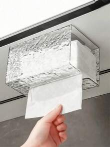 1 Piece Transparent Tissue Box Holder Waterproof To Prevent Wet Tissues, Wall Mounted Tissue Dispenser, No Drilling Required, Suitable For Kitchen, Bathroom And Toilet, Desktop Tissue Organizer, Perfect For Storing Tissues And Other Paper Products, Bedroom Decoration, Home Decoration, House Decoration, Holiday Decoration, Christmas Halloween Home Supplies