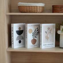 3pcs Modern Decorative Faux Books, Minimalist Folding Decorative Book Models, Suitable For Cafe, Hotel, Study Decor, Nordic Style (Non-Functional)